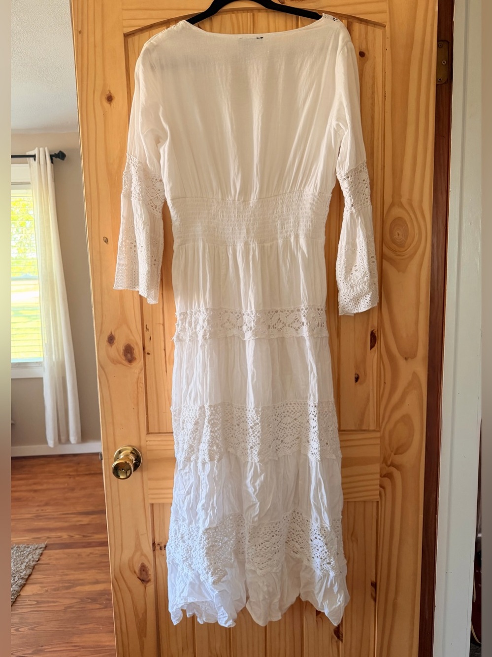 White Boho Crochet Maxi Dress - Picture 2 of 2